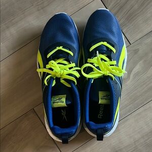 Reebok Blue and Neon Yellow Sneakers